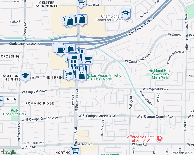 map of restaurants, bars, coffee shops, grocery stores, and more near 6040 Emma Bay Court in North Las Vegas