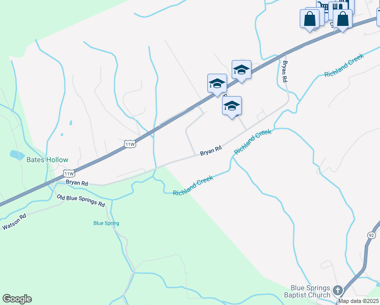 map of restaurants, bars, coffee shops, grocery stores, and more near 239 Hodge Road in Rutledge
