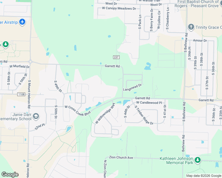 map of restaurants, bars, coffee shops, grocery stores, and more near 4607 West Mossy Oak Trail in Rogers