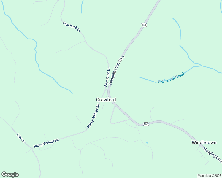 map of restaurants, bars, coffee shops, grocery stores, and more near 341 Hanging Limb Highway in Crawford