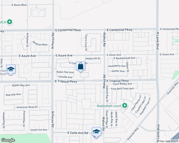 map of restaurants, bars, coffee shops, grocery stores, and more near 6032 Salsbury Cove Drive in North Las Vegas