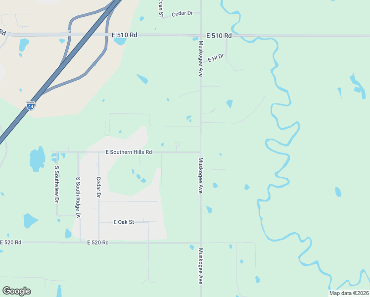 map of restaurants, bars, coffee shops, grocery stores, and more near 11952 East Southern Hills Road in Claremore