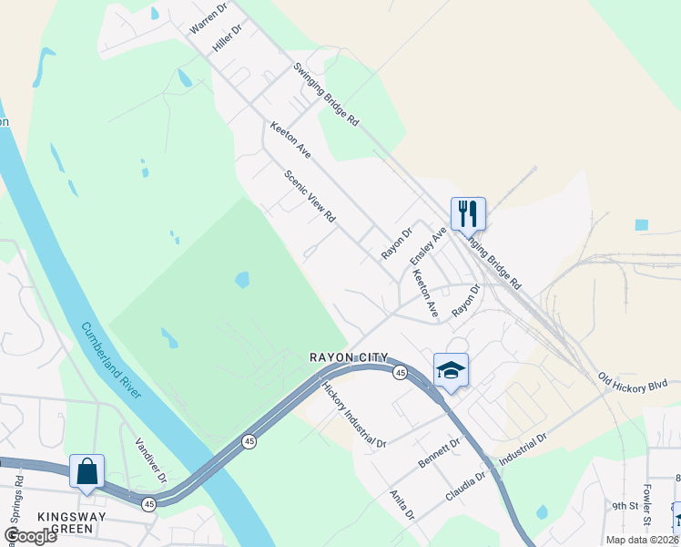 map of restaurants, bars, coffee shops, grocery stores, and more near 411 Bridgeway Place in Nashville