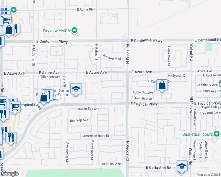 map of restaurants, bars, coffee shops, grocery stores, and more near 3405 Visionary Bay Avenue in North Las Vegas