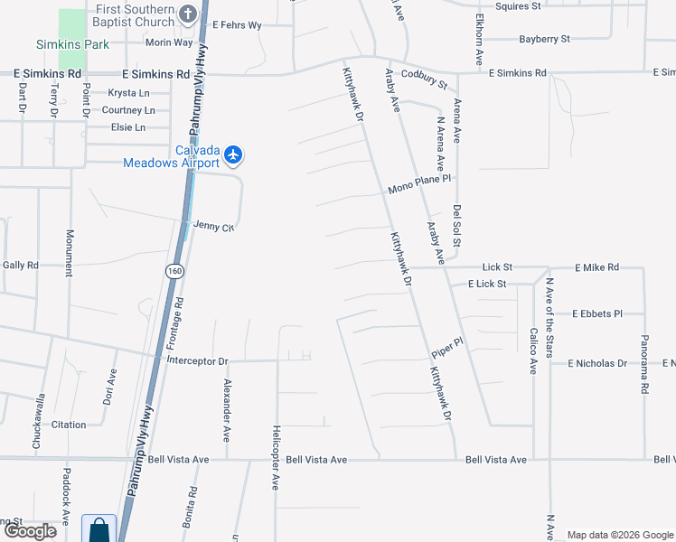 map of restaurants, bars, coffee shops, grocery stores, and more near 1181 Croyden Place in Pahrump
