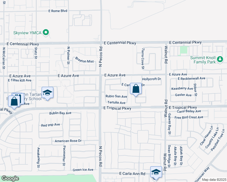 map of restaurants, bars, coffee shops, grocery stores, and more near 3549 East Carisbrook Drive in North Las Vegas