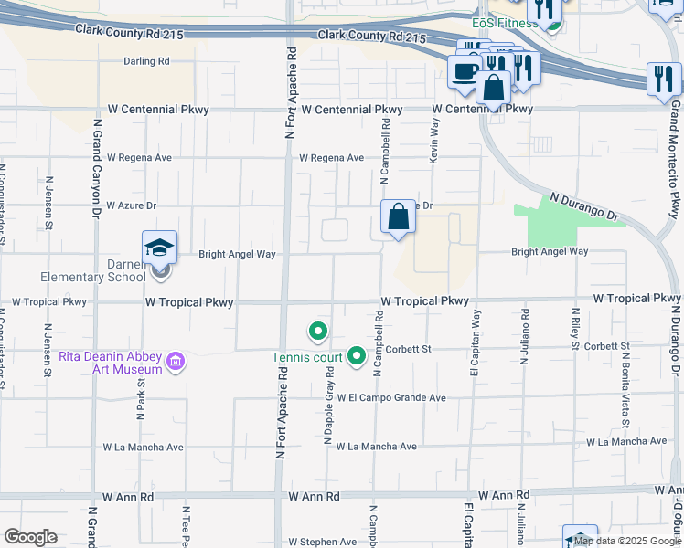 map of restaurants, bars, coffee shops, grocery stores, and more near 6158 Kings Brook Court in Las Vegas