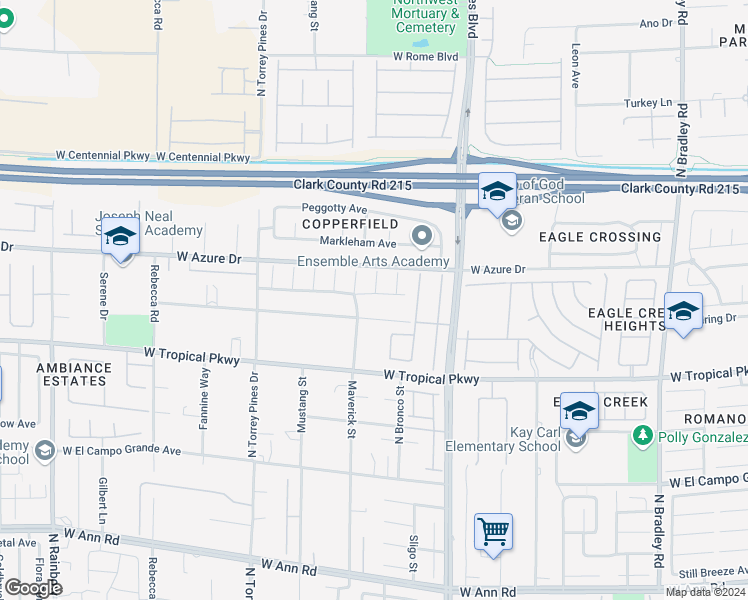 map of restaurants, bars, coffee shops, grocery stores, and more near 6245 Hawthorn Woods Avenue in Las Vegas