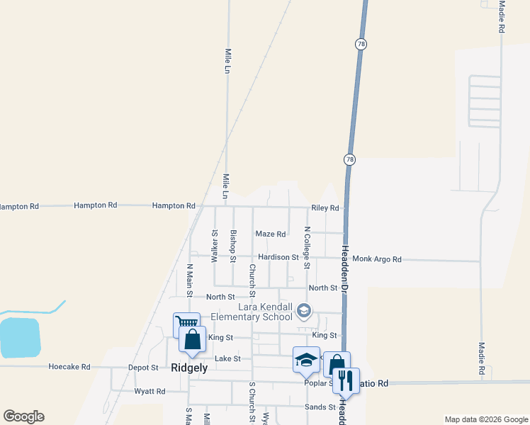 map of restaurants, bars, coffee shops, grocery stores, and more near 495 Riley Road in Ridgely