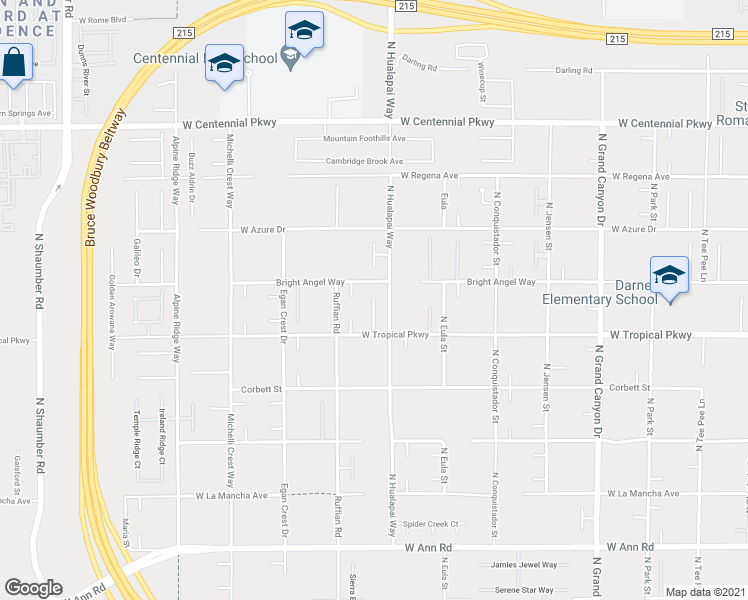 map of restaurants, bars, coffee shops, grocery stores, and more near 6088 Downs Court in Las Vegas