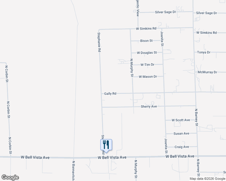 map of restaurants, bars, coffee shops, grocery stores, and more near 3660 Gally Road in Pahrump