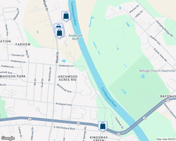 map of restaurants, bars, coffee shops, grocery stores, and more near 378 Rio Vista Drive in Nashville