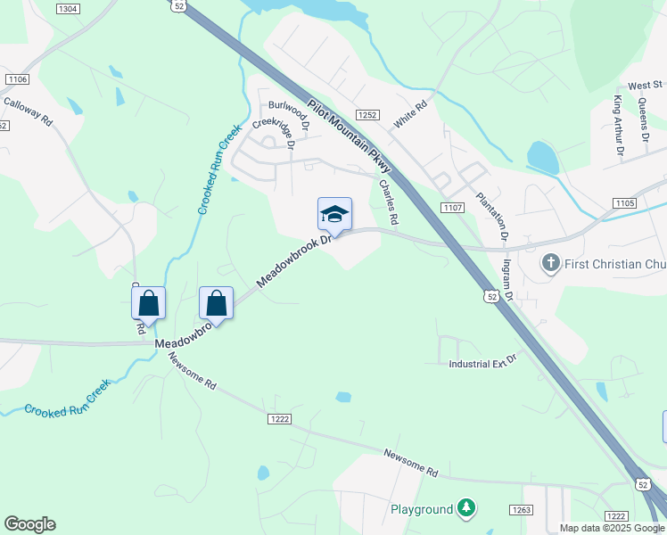 map of restaurants, bars, coffee shops, grocery stores, and more near 817 Meadowbrook Drive in King
