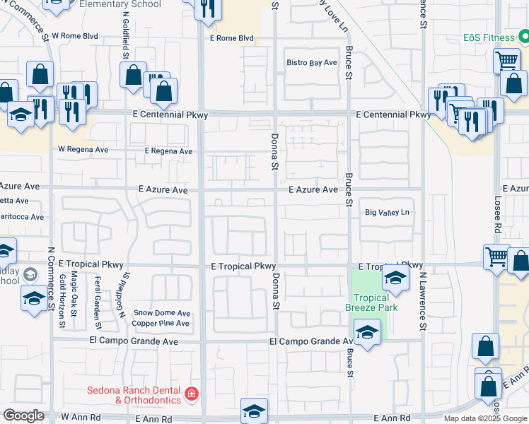 map of restaurants, bars, coffee shops, grocery stores, and more near 816 Cowboy Cross Avenue in North Las Vegas