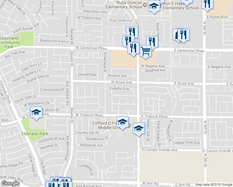 map of restaurants, bars, coffee shops, grocery stores, and more near 414 Maritocca Avenue in North Las Vegas