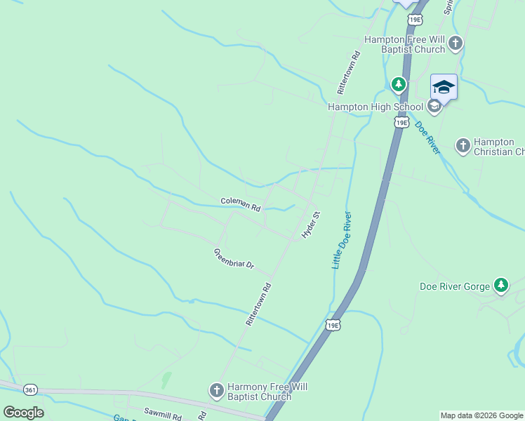 map of restaurants, bars, coffee shops, grocery stores, and more near 246 Coleman Rd in Carter