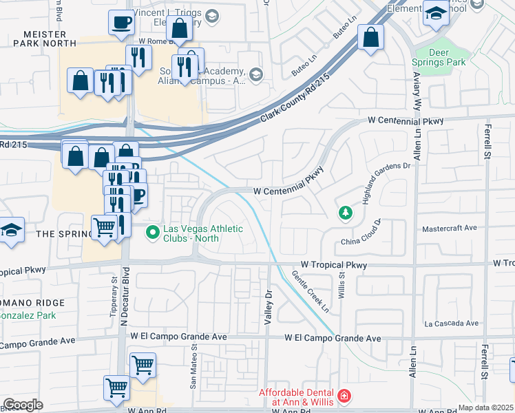 map of restaurants, bars, coffee shops, grocery stores, and more near 4323 Eatons Ranch Court in North Las Vegas
