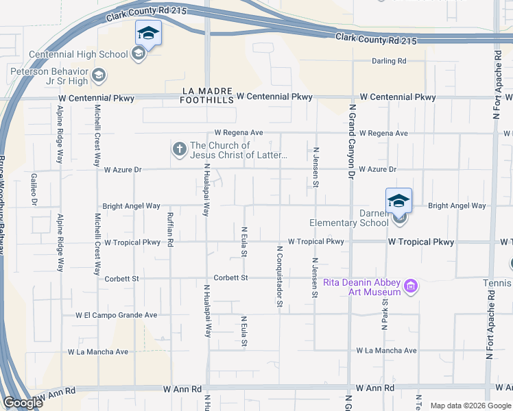 map of restaurants, bars, coffee shops, grocery stores, and more near 9885 Bright Angel Way in Las Vegas