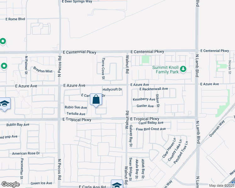 map of restaurants, bars, coffee shops, grocery stores, and more near 3836 East Carisbrook Drive in North Las Vegas