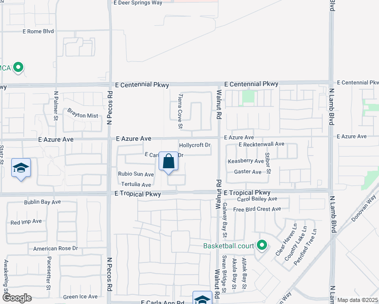 map of restaurants, bars, coffee shops, grocery stores, and more near 3776 East Carisbrook Drive in North Las Vegas