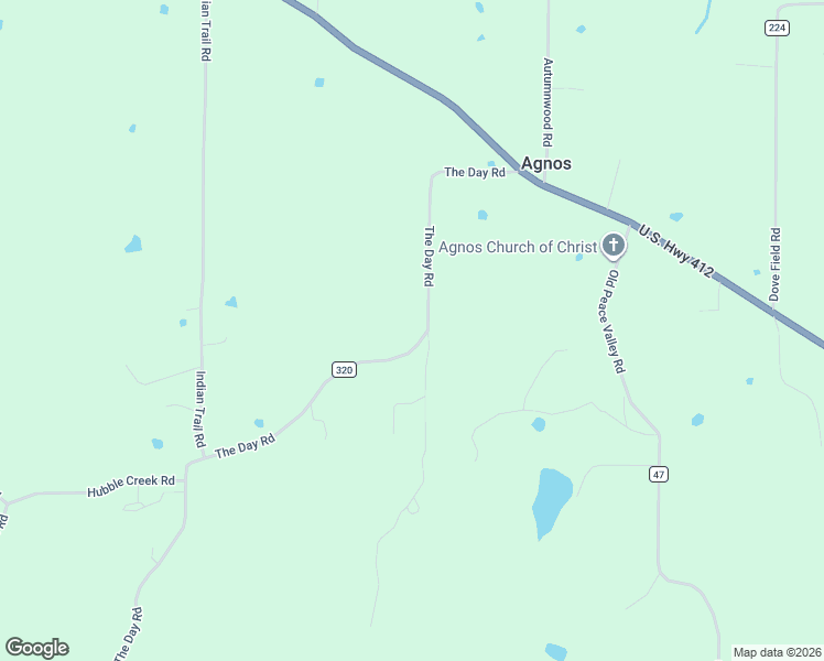 map of restaurants, bars, coffee shops, grocery stores, and more near 542 The Day Road in Ash Flat