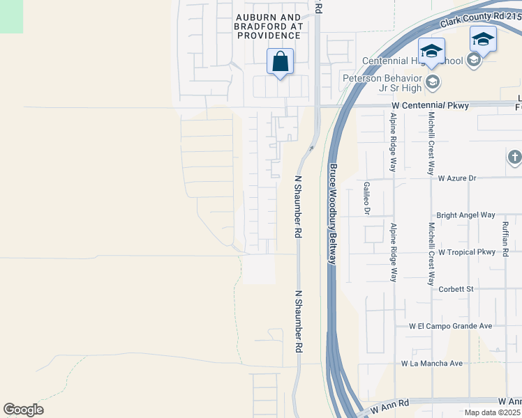 map of restaurants, bars, coffee shops, grocery stores, and more near Pole Line Rd in Las Vegas