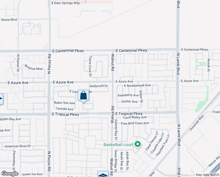 map of restaurants, bars, coffee shops, grocery stores, and more near 3845 East Carisbrook Drive in North Las Vegas