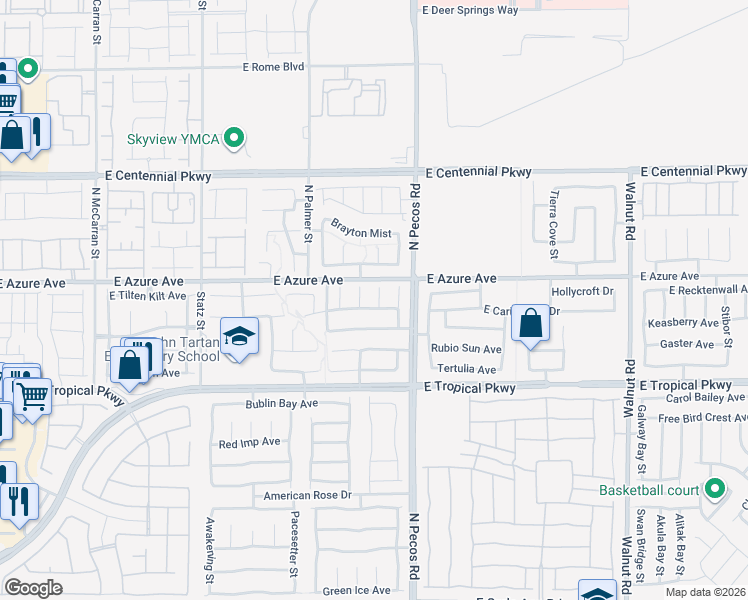 map of restaurants, bars, coffee shops, grocery stores, and more near 3405 Visionary Bay Avenue in North Las Vegas