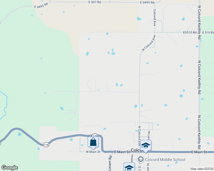 map of restaurants, bars, coffee shops, grocery stores, and more near E0515 Road in Colcord