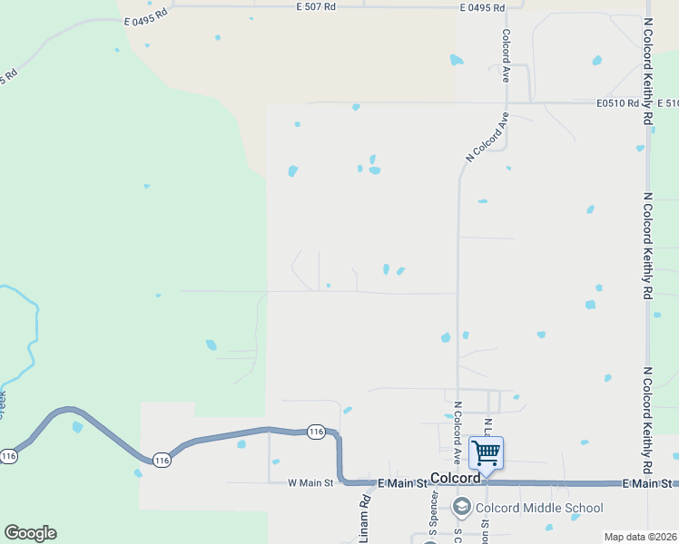 map of restaurants, bars, coffee shops, grocery stores, and more near E0515 Road in Colcord