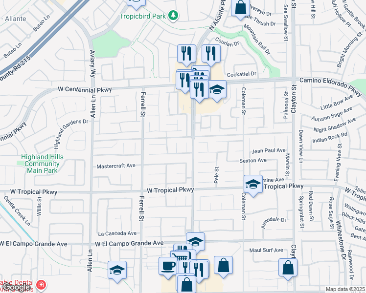 map of restaurants, bars, coffee shops, grocery stores, and more near 6139 Passionate Court in North Las Vegas
