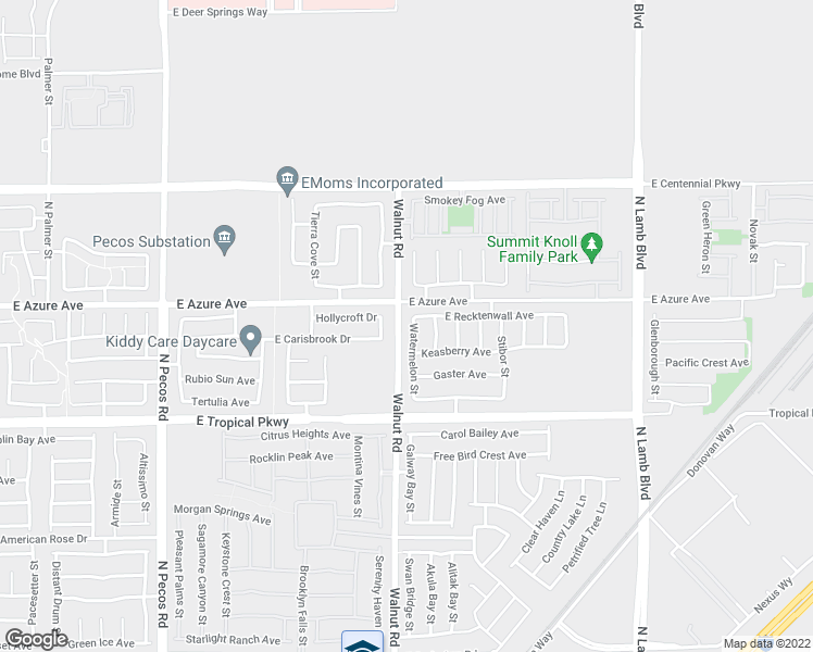 map of restaurants, bars, coffee shops, grocery stores, and more near 6129 Watermelon Street in North Las Vegas
