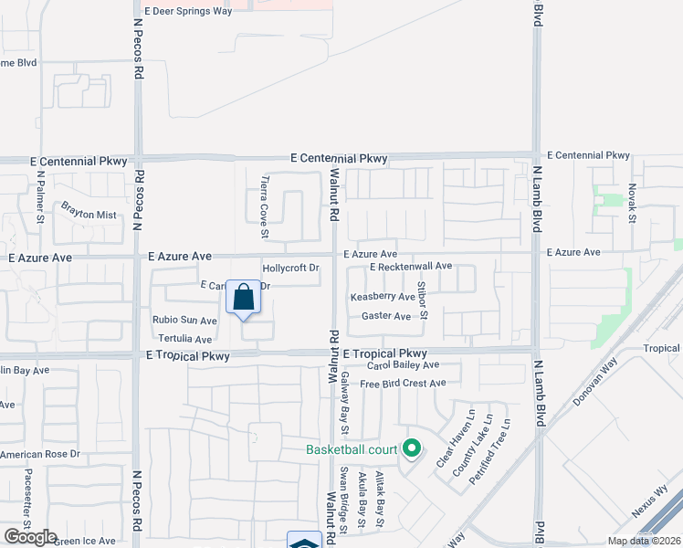 map of restaurants, bars, coffee shops, grocery stores, and more near 6129 Watermelon Street in North Las Vegas