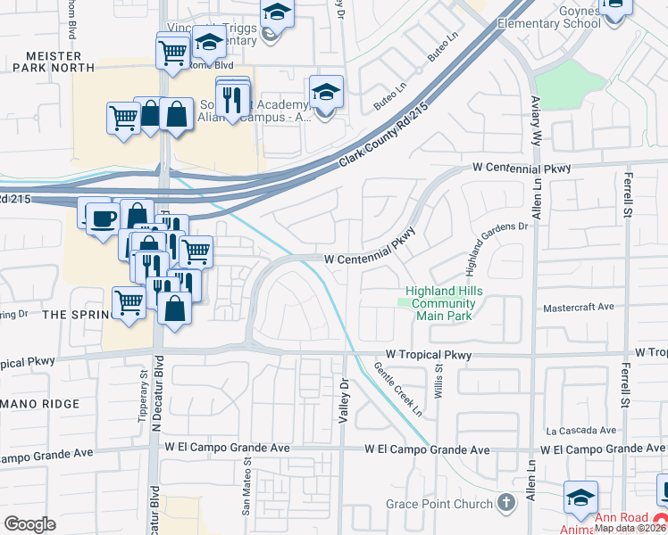 map of restaurants, bars, coffee shops, grocery stores, and more near 4330 Eatons Ranch Court in North Las Vegas