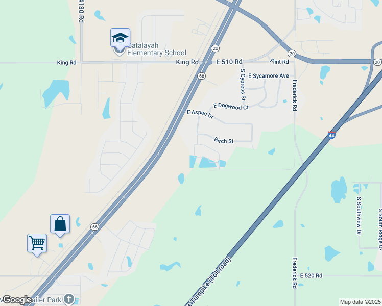 map of restaurants, bars, coffee shops, grocery stores, and more near 23445 Twin Oaks Drive in Claremore