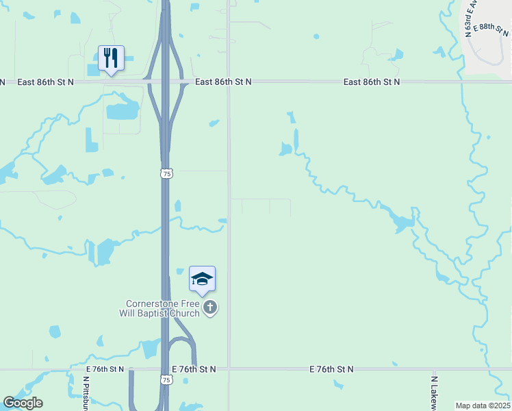 map of restaurants, bars, coffee shops, grocery stores, and more near 5097 East 82 Street North in Sperry