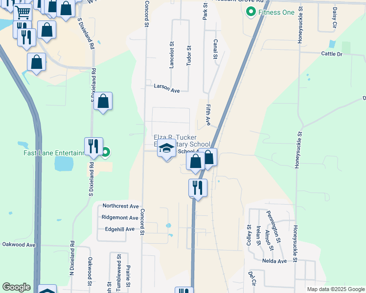 map of restaurants, bars, coffee shops, grocery stores, and more near 115 Carrington Avenue in Lowell