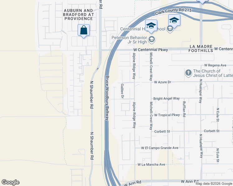map of restaurants, bars, coffee shops, grocery stores, and more near 6177 Galileo Drive in Las Vegas