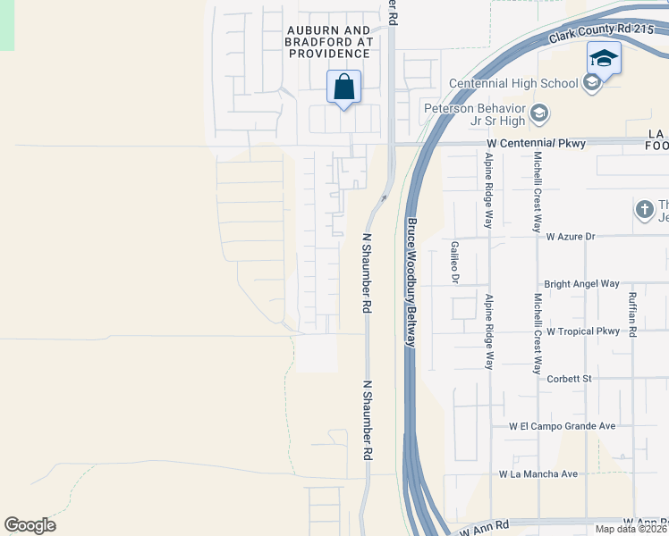 map of restaurants, bars, coffee shops, grocery stores, and more near 6125 North Shaumber Road in Las Vegas