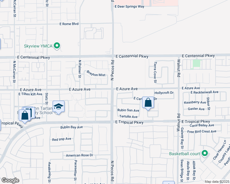 map of restaurants, bars, coffee shops, grocery stores, and more near 6153 Casa Antiqua Street in North Las Vegas