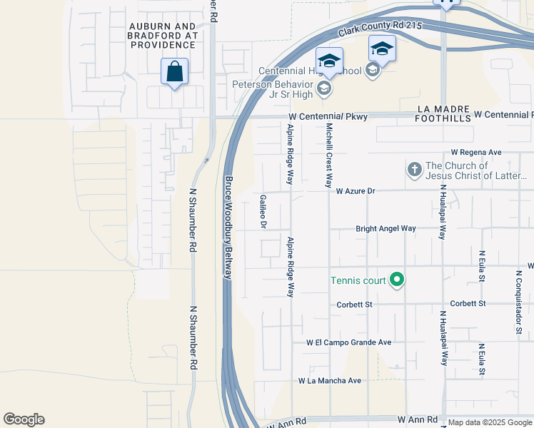 map of restaurants, bars, coffee shops, grocery stores, and more near 6140 Galileo Drive in Las Vegas