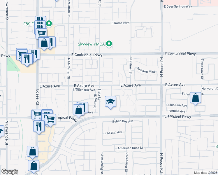 map of restaurants, bars, coffee shops, grocery stores, and more near 3029 East Austin Pale Avenue in North Las Vegas