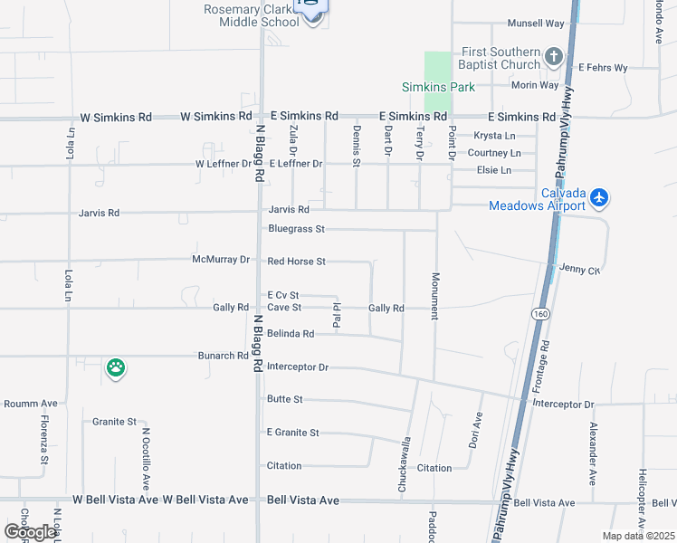map of restaurants, bars, coffee shops, grocery stores, and more near 221 Red Horse Street in Pahrump