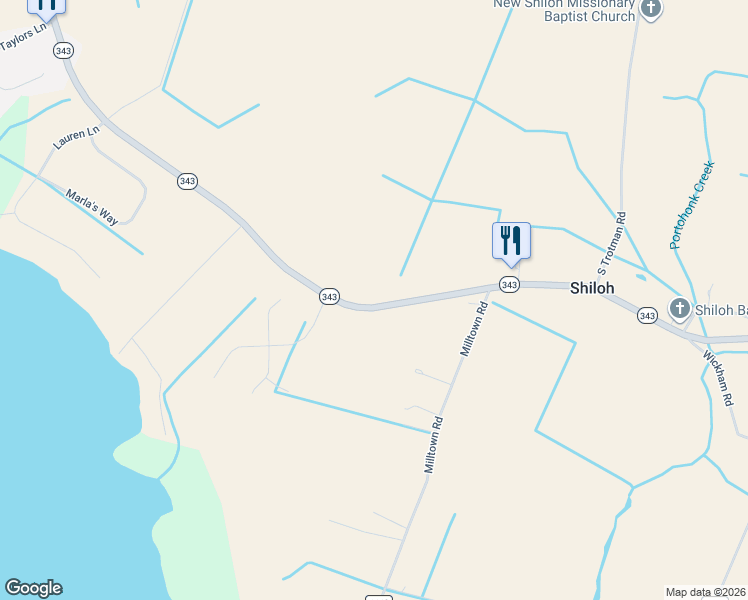 map of restaurants, bars, coffee shops, grocery stores, and more near 870 North Carolina Highway 343 North in Camden