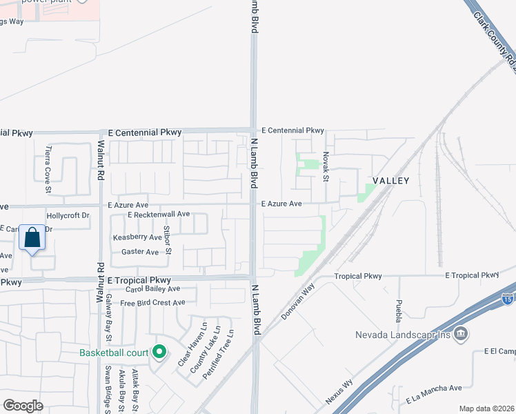 map of restaurants, bars, coffee shops, grocery stores, and more near 4305 East Azure Avenue in Las Vegas