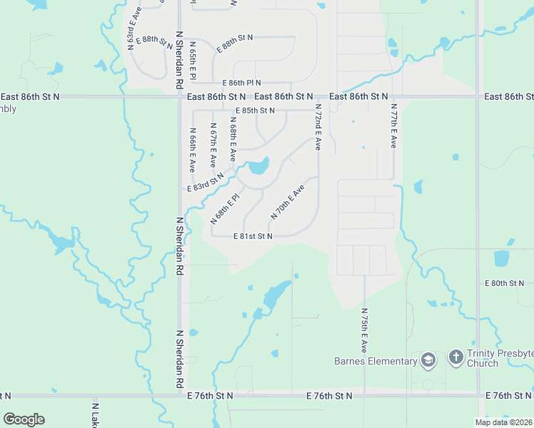 map of restaurants, bars, coffee shops, grocery stores, and more near 8150 North 70th East Avenue in Owasso