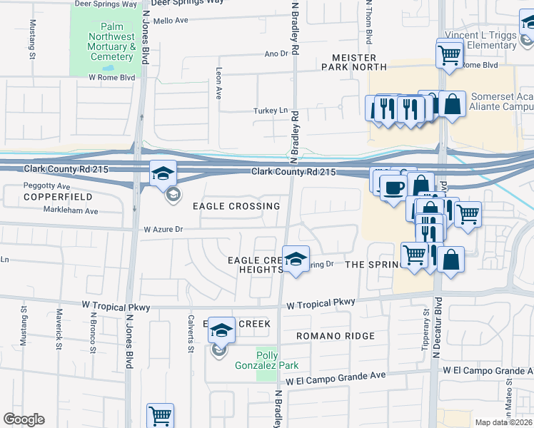 map of restaurants, bars, coffee shops, grocery stores, and more near 6227 Escapa Court in Las Vegas