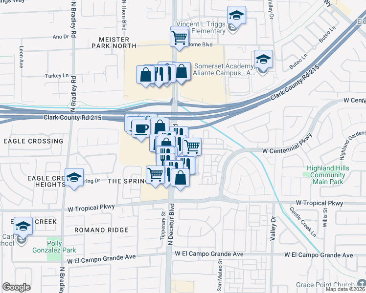 map of restaurants, bars, coffee shops, grocery stores, and more near 4650 Ranch House Road in North Las Vegas