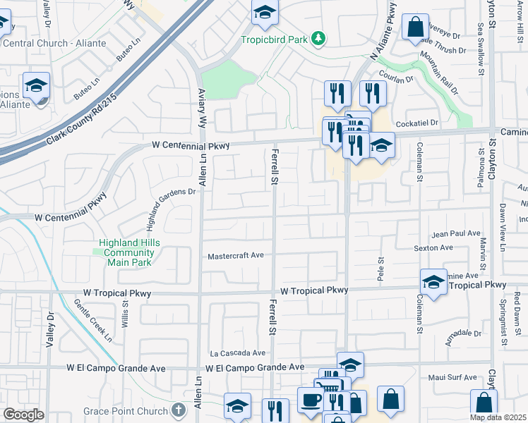 map of restaurants, bars, coffee shops, grocery stores, and more near 3313 Amish Avenue in North Las Vegas