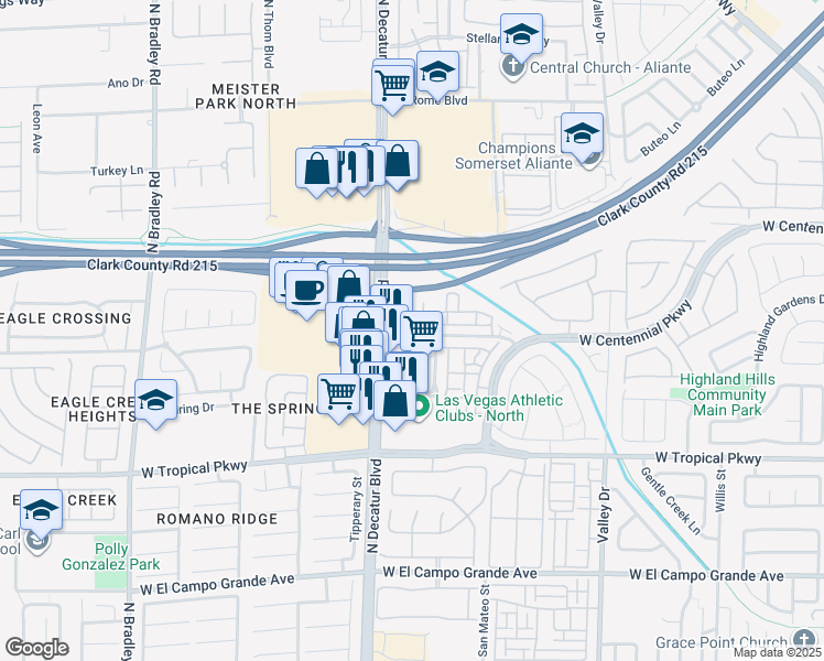 map of restaurants, bars, coffee shops, grocery stores, and more near 4650 Ranch House Road in North Las Vegas